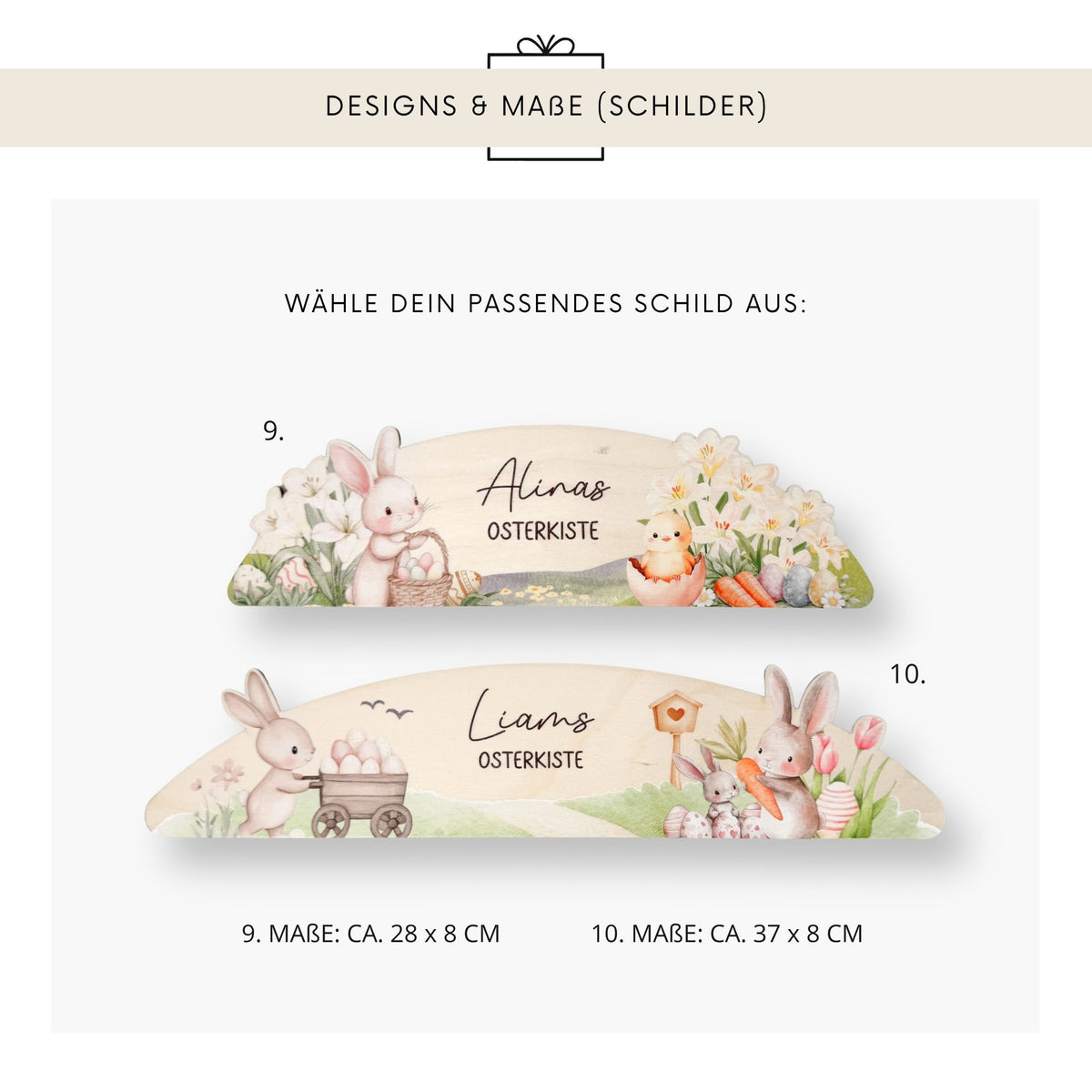 Personalisierte Wechselschilder (Weihnachten, Ostern, Schule usw.)