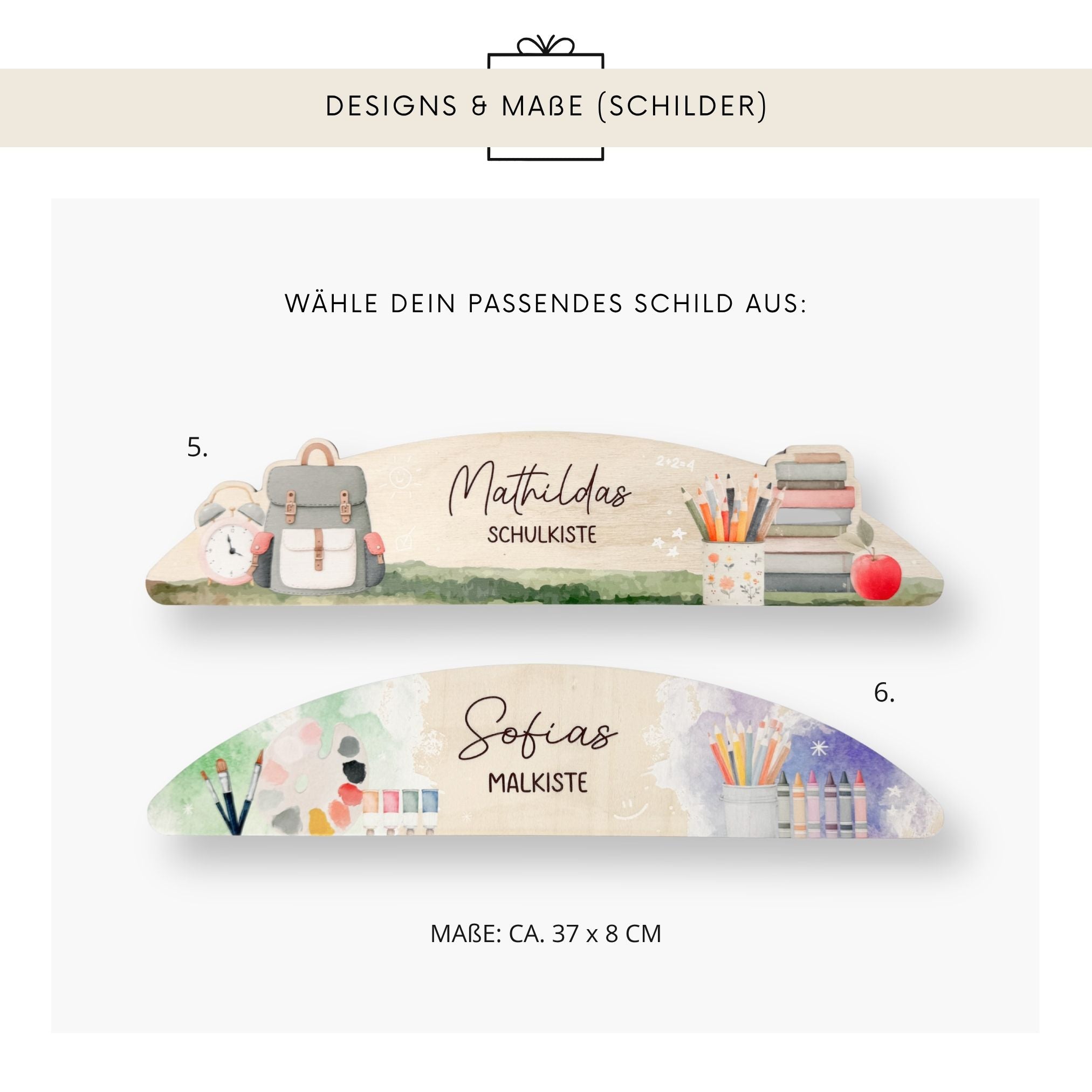 Personalisierte Wechselschilder (Weihnachten, Ostern, Schule usw.)