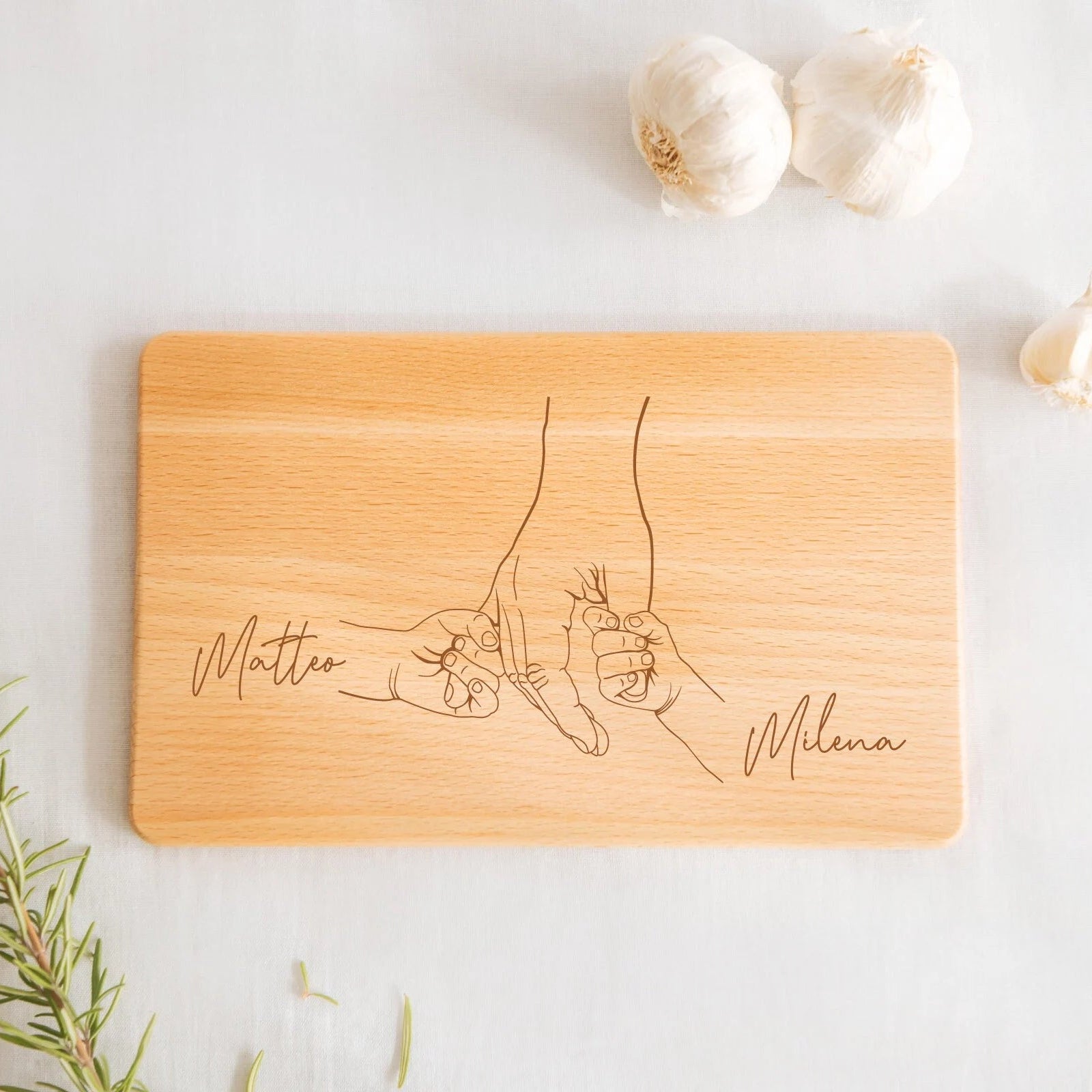 Brettchen · Papa + Hände + Namen