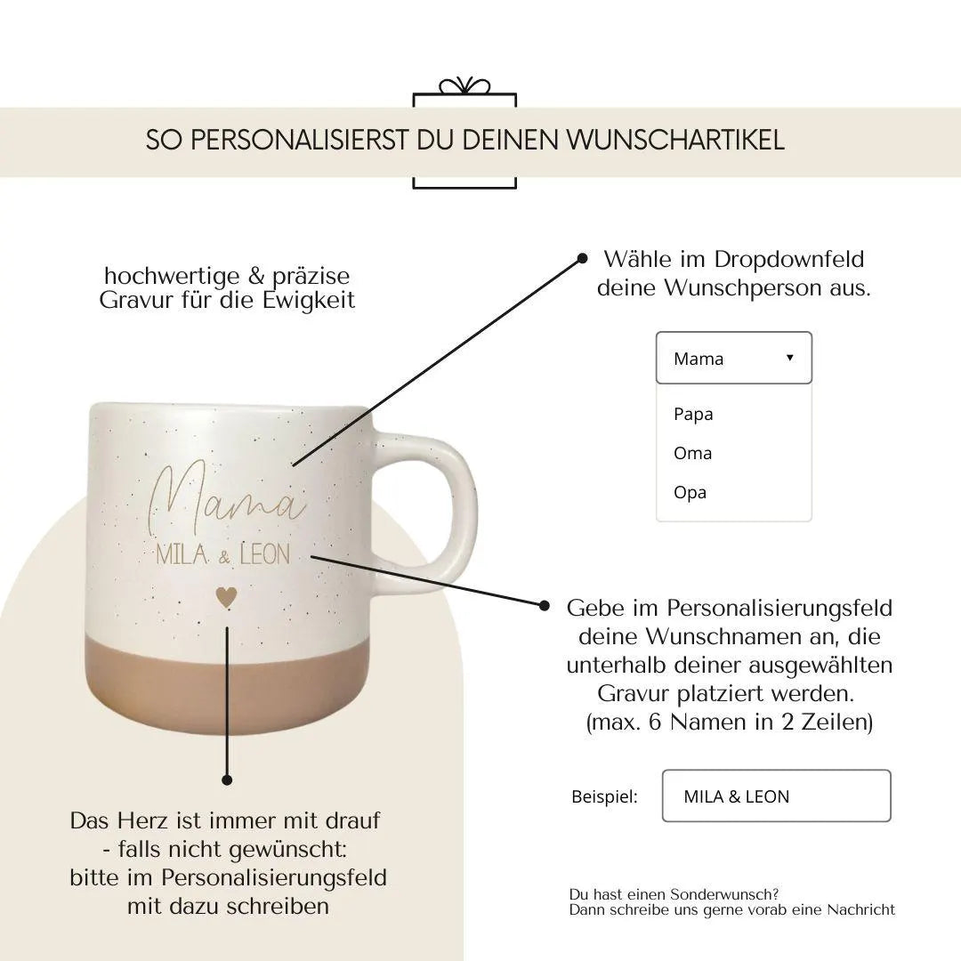 Tasse + Tablett · Muttertag Geschenk Set