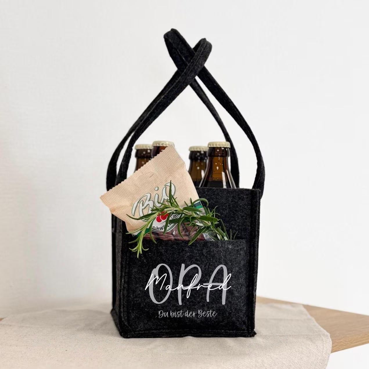 Flaschenträger · Herrenhandtasche Opa Papa