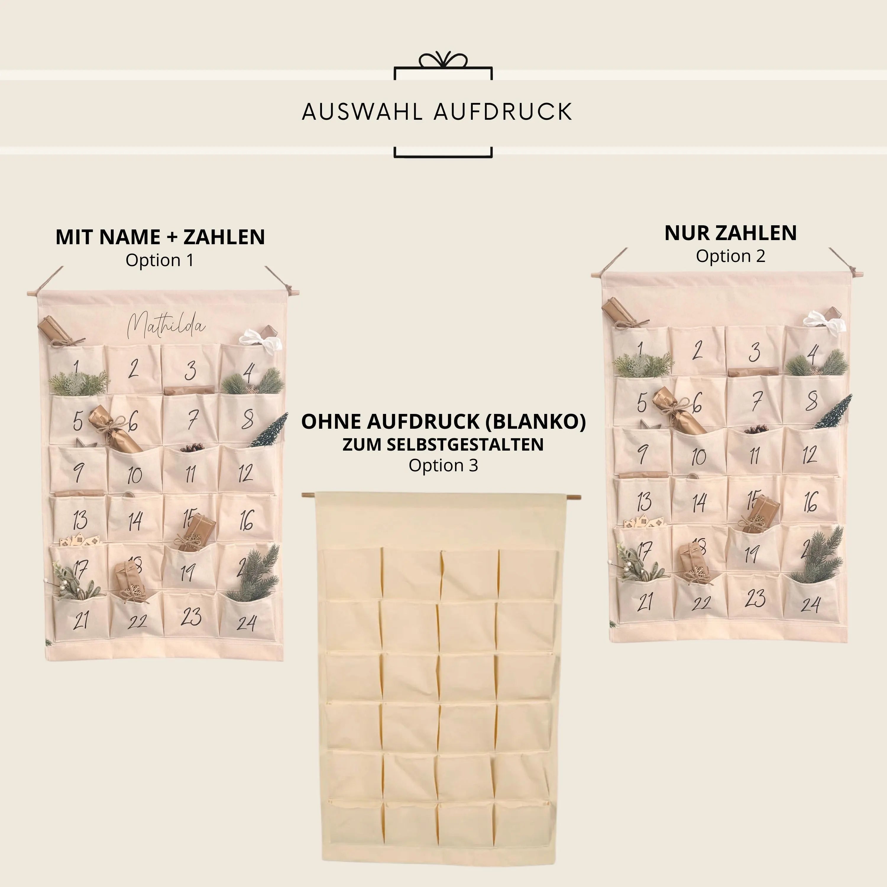 XXL Adventskalender · Name + Zahlen