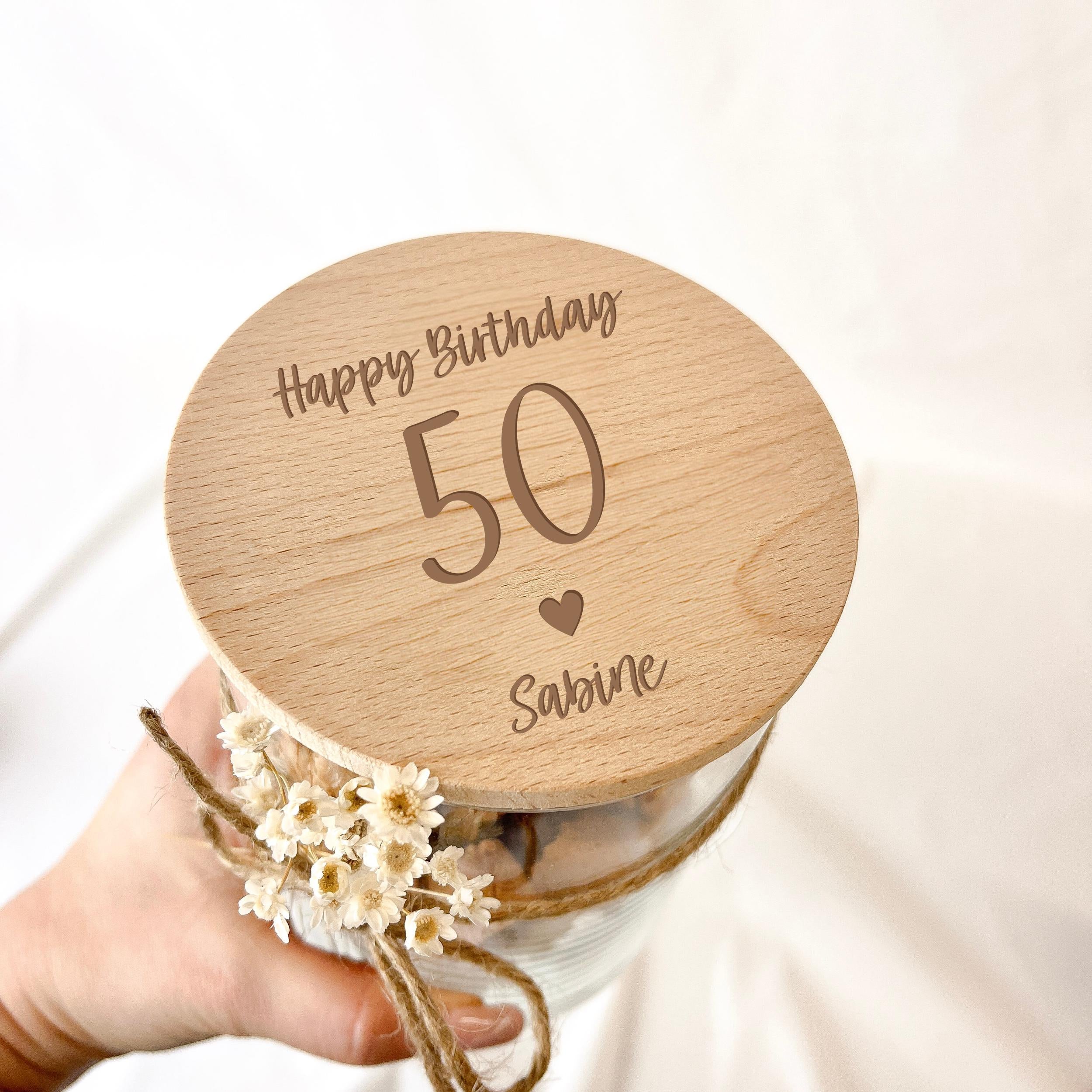 Vorratsglas · Happy Birthday + Name