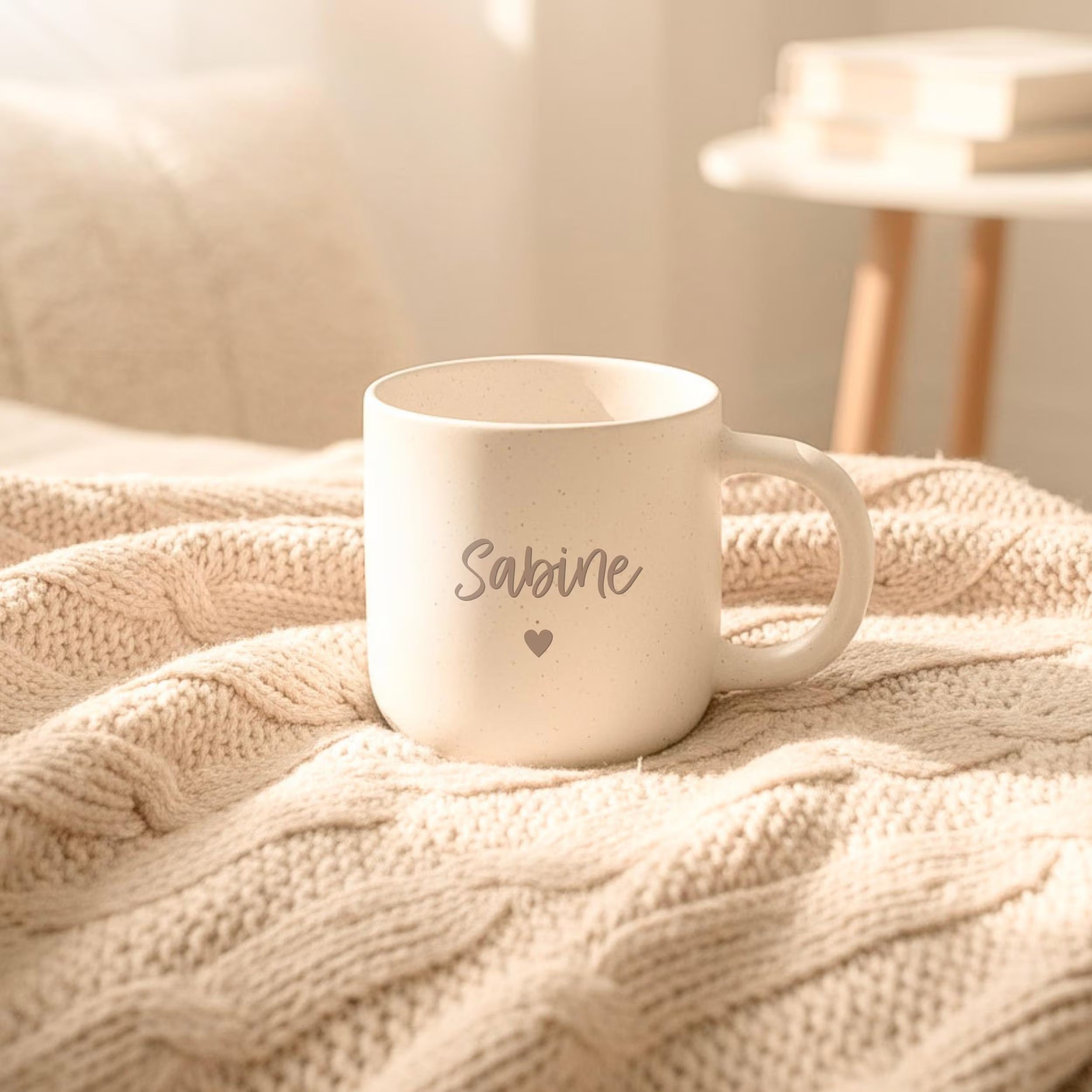 Tasse · Name + Herz (weiß)