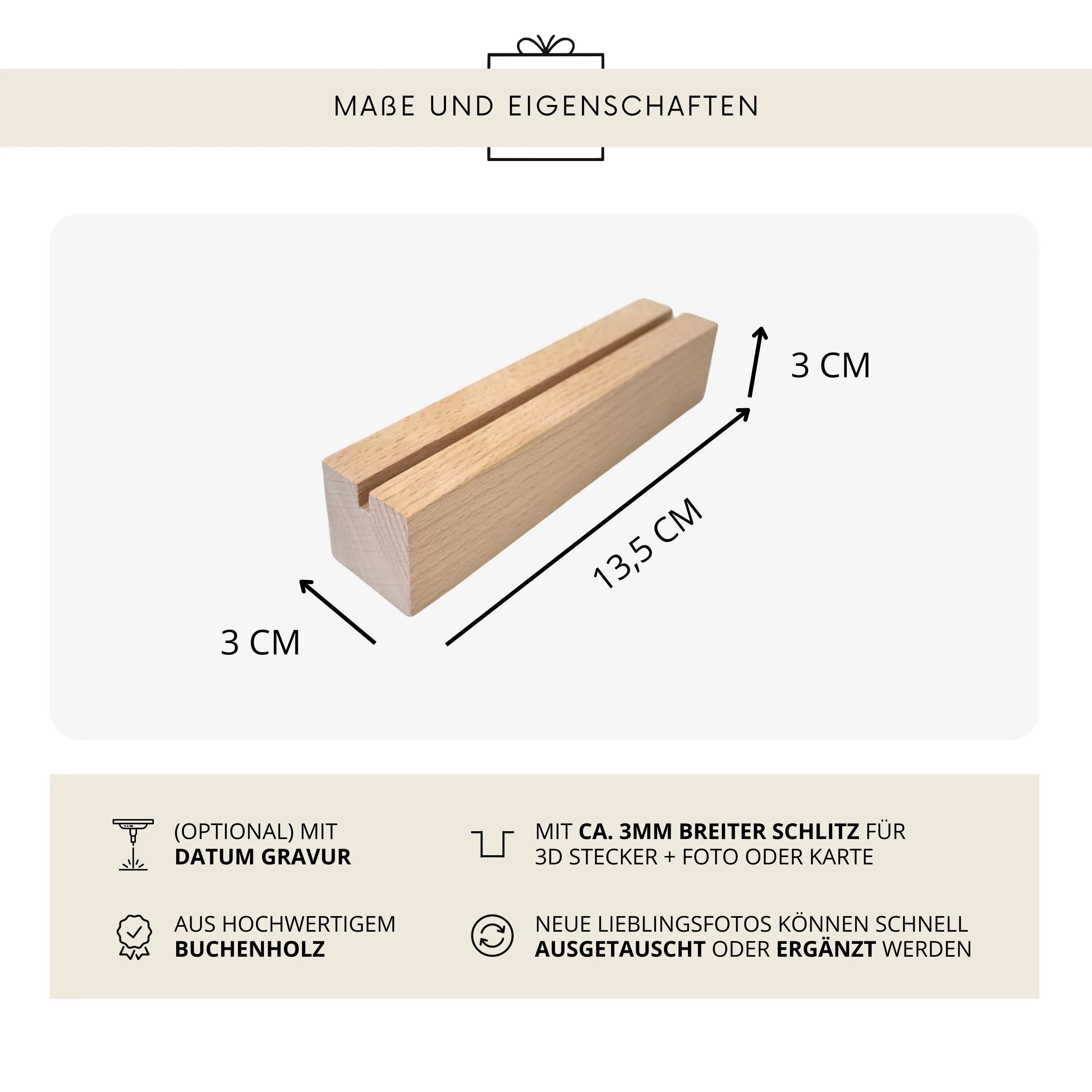 Fotohalter · Anfangsbuchstaben aus Acryl