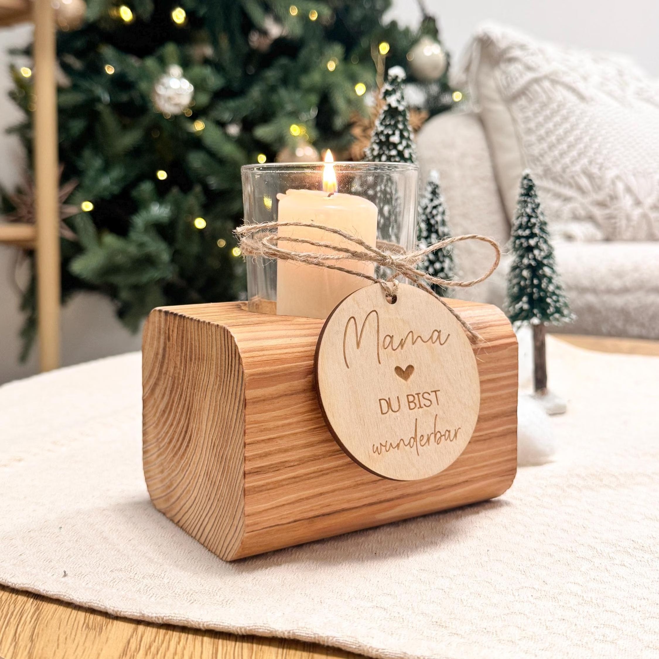 Windlicht mit Anhänger · Mama, du bist wunderbar