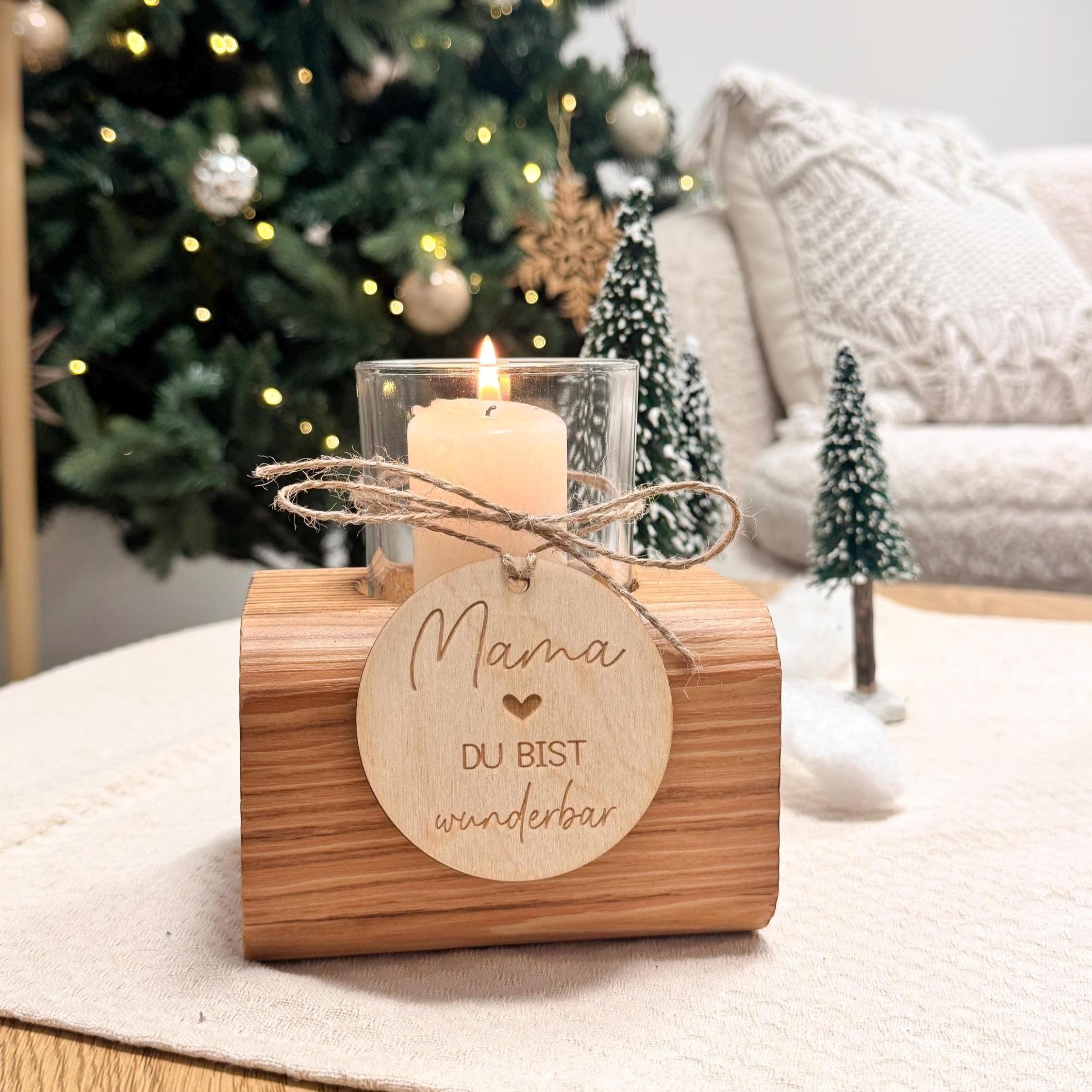 Windlicht mit Anhänger · Mama, du bist wunderbar
