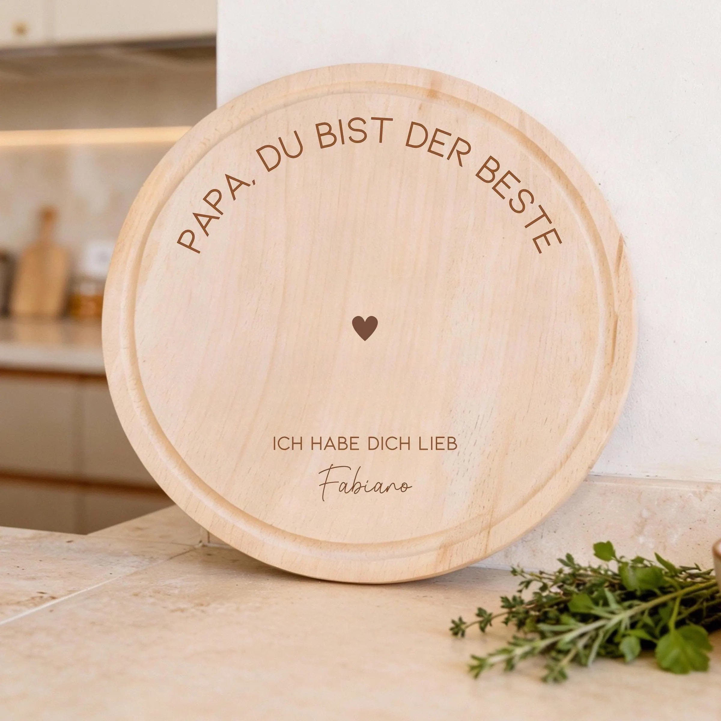 Rundes Holzbrett · Du bist die/der Beste