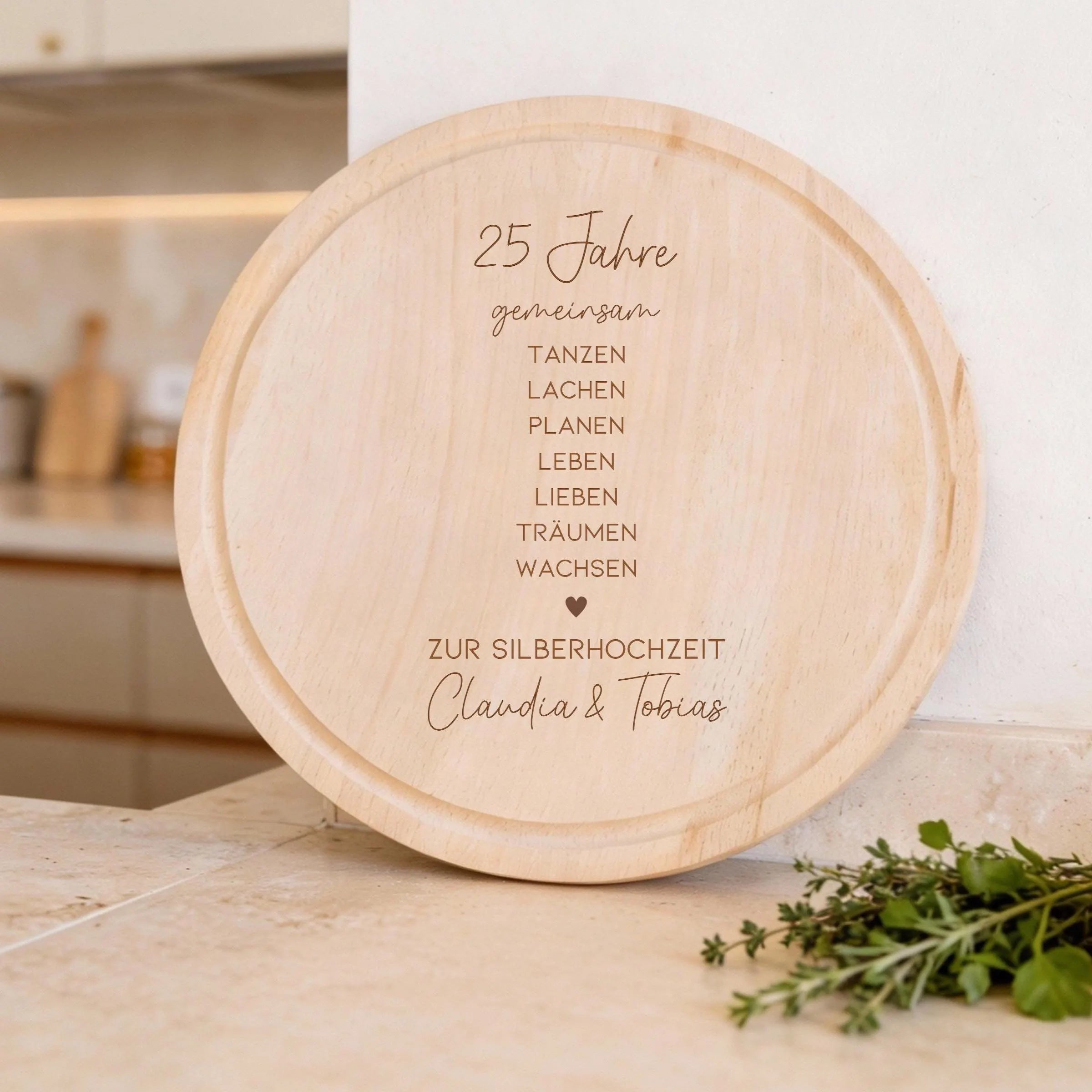 Rundes Holzbrett · Gemeinsam...