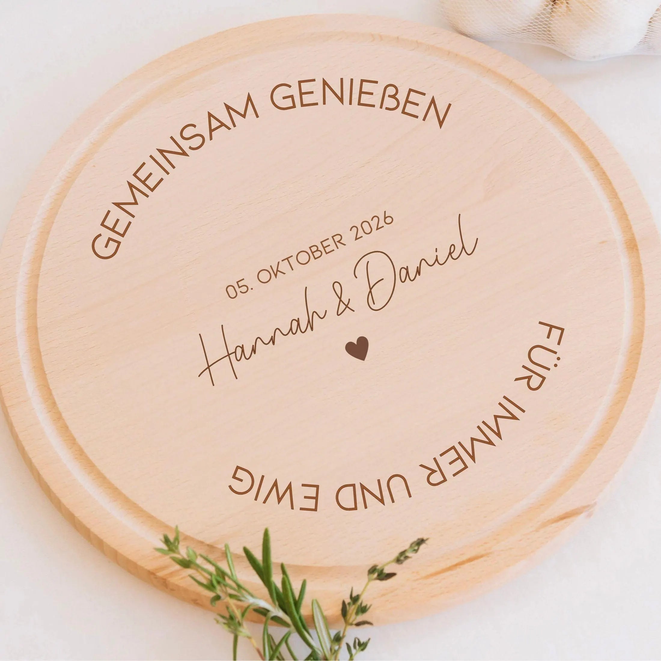 Rundes Holzbrett · Gemeinsam Genießen