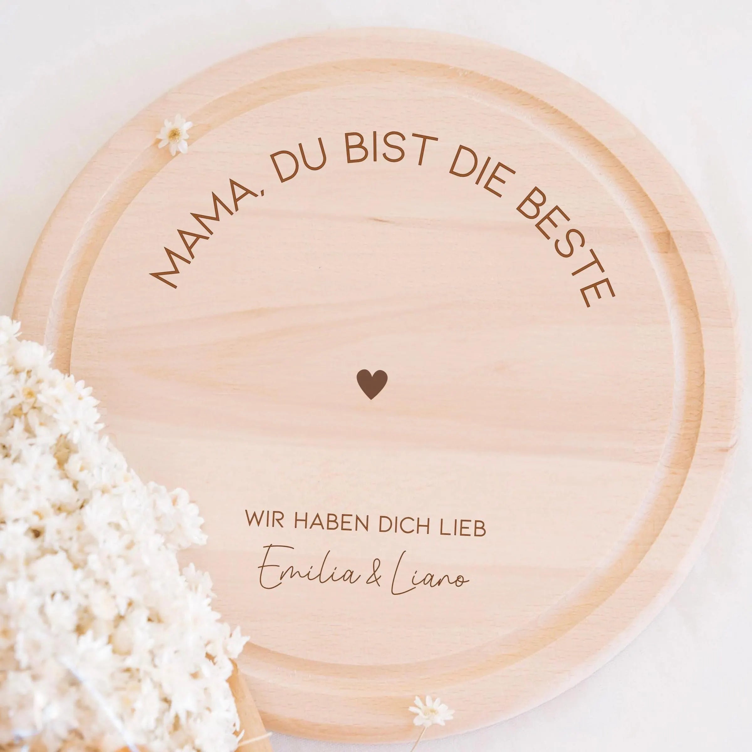 Rundes Holzbrett · Du bist die/der Beste