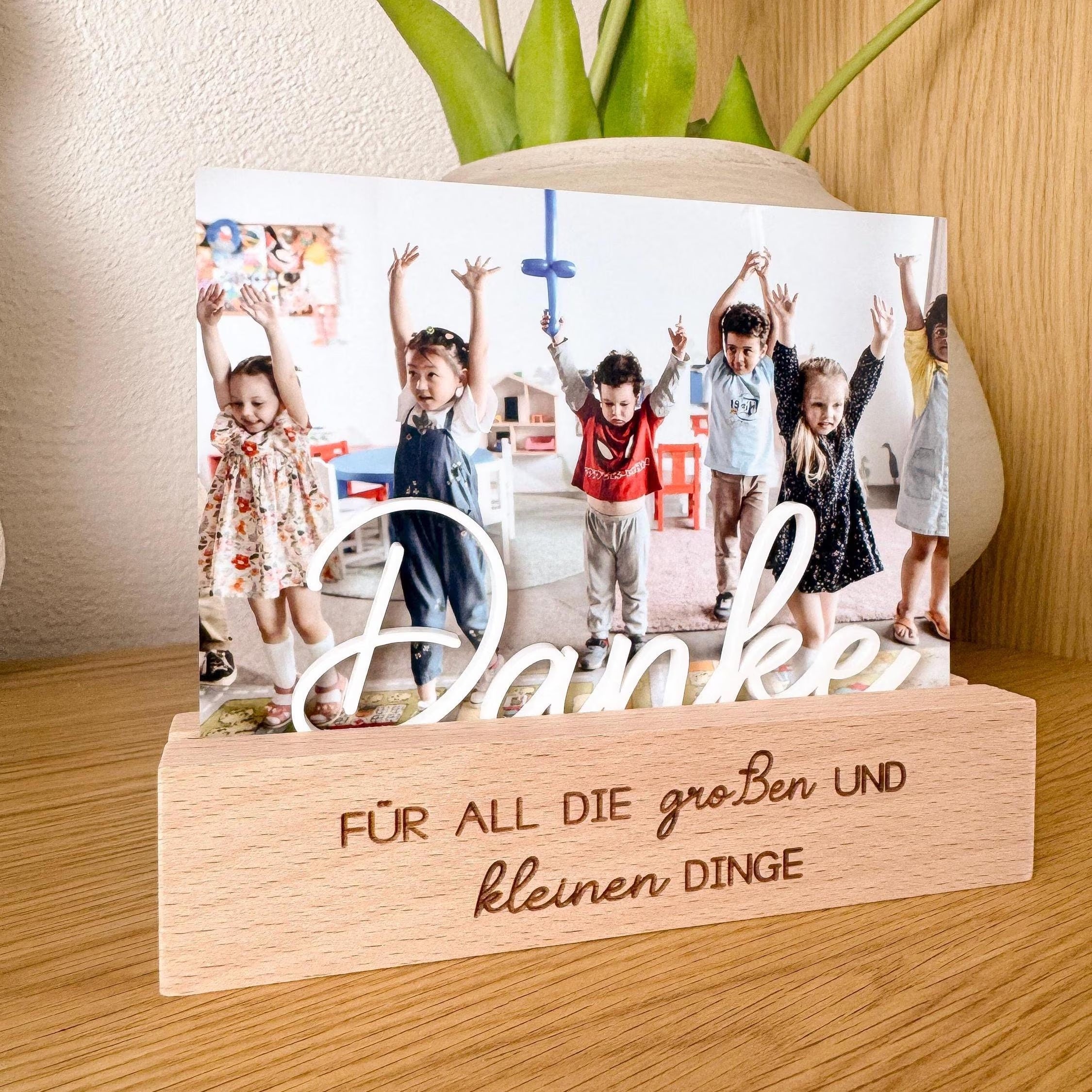 Fotohalter · Danke + Spruch