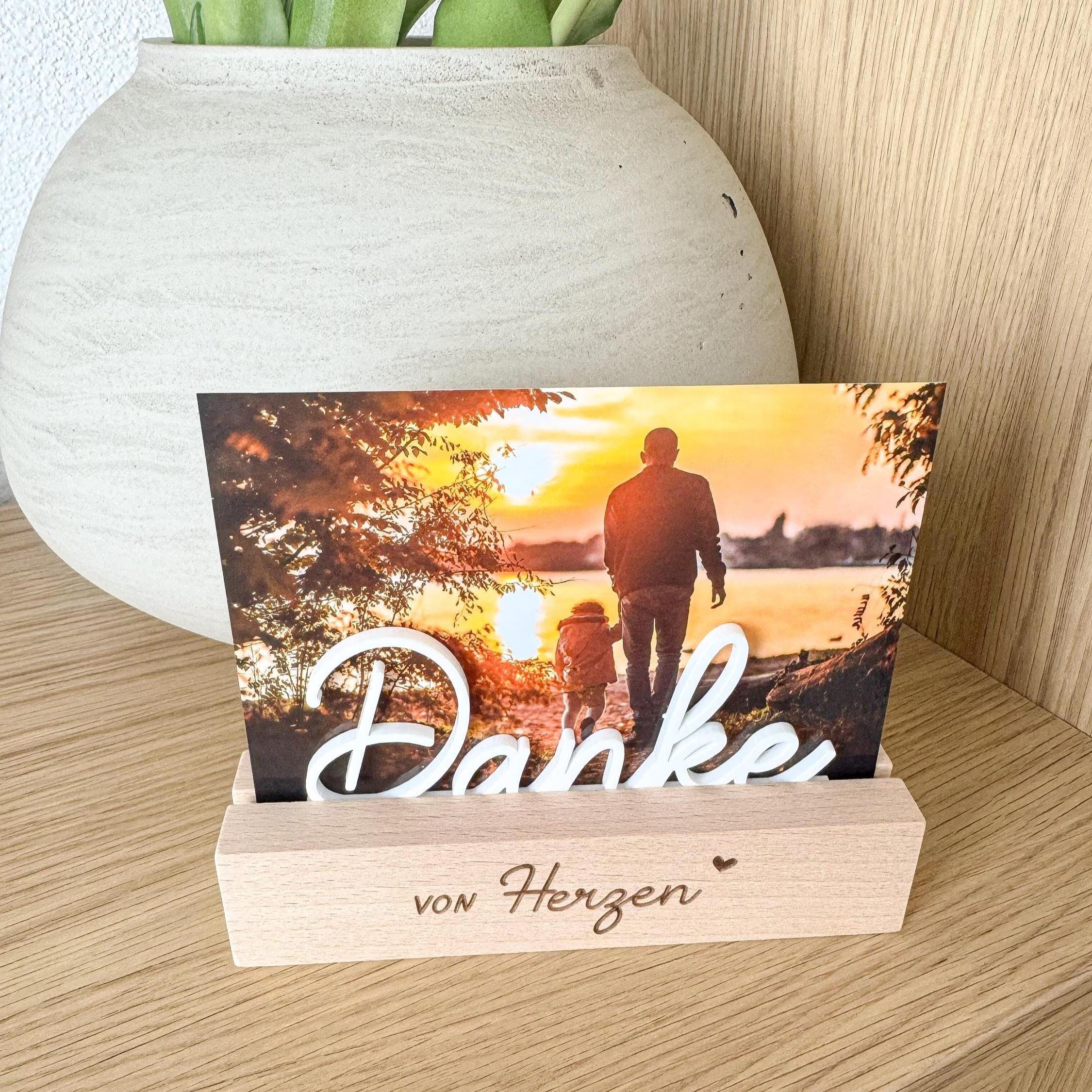 Fotohalter · Danke + Spruch