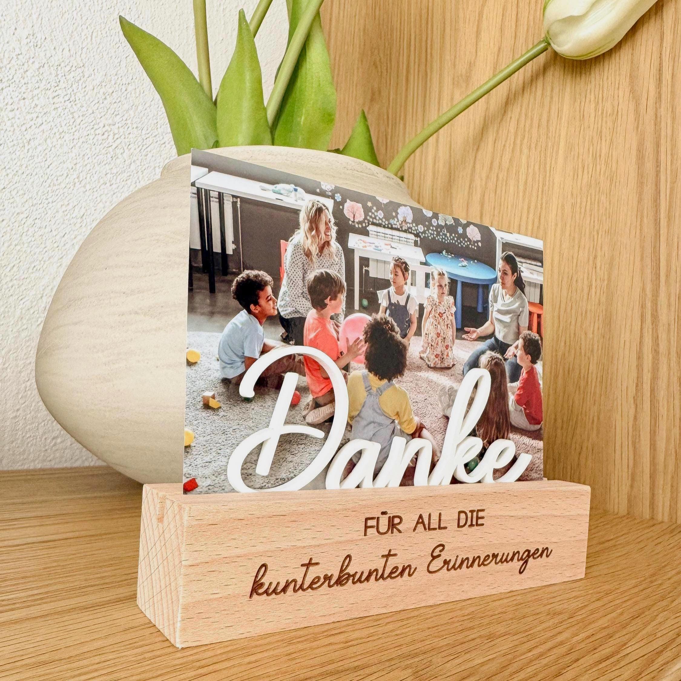 Fotohalter · Danke + Spruch