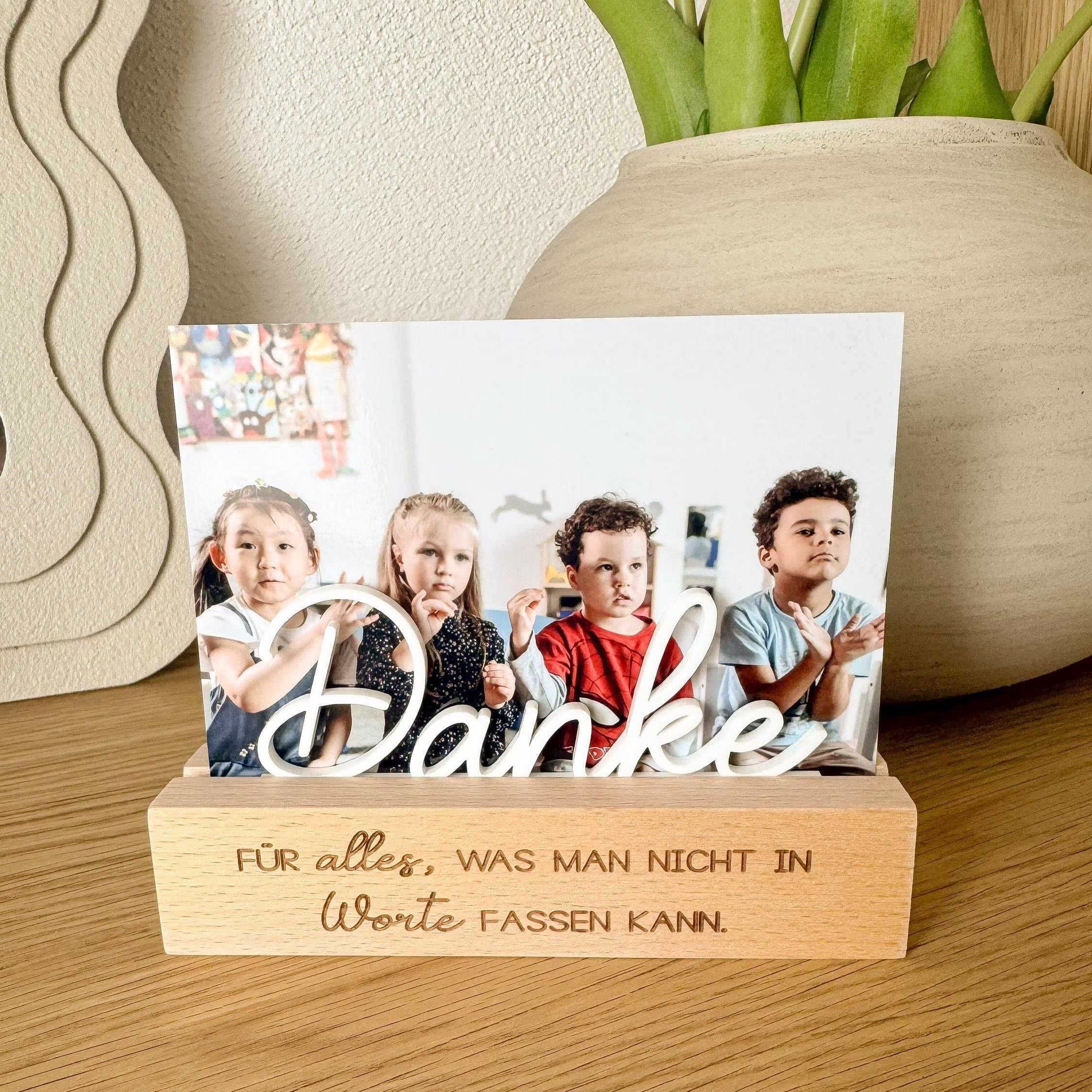 Fotohalter · Danke + Spruch