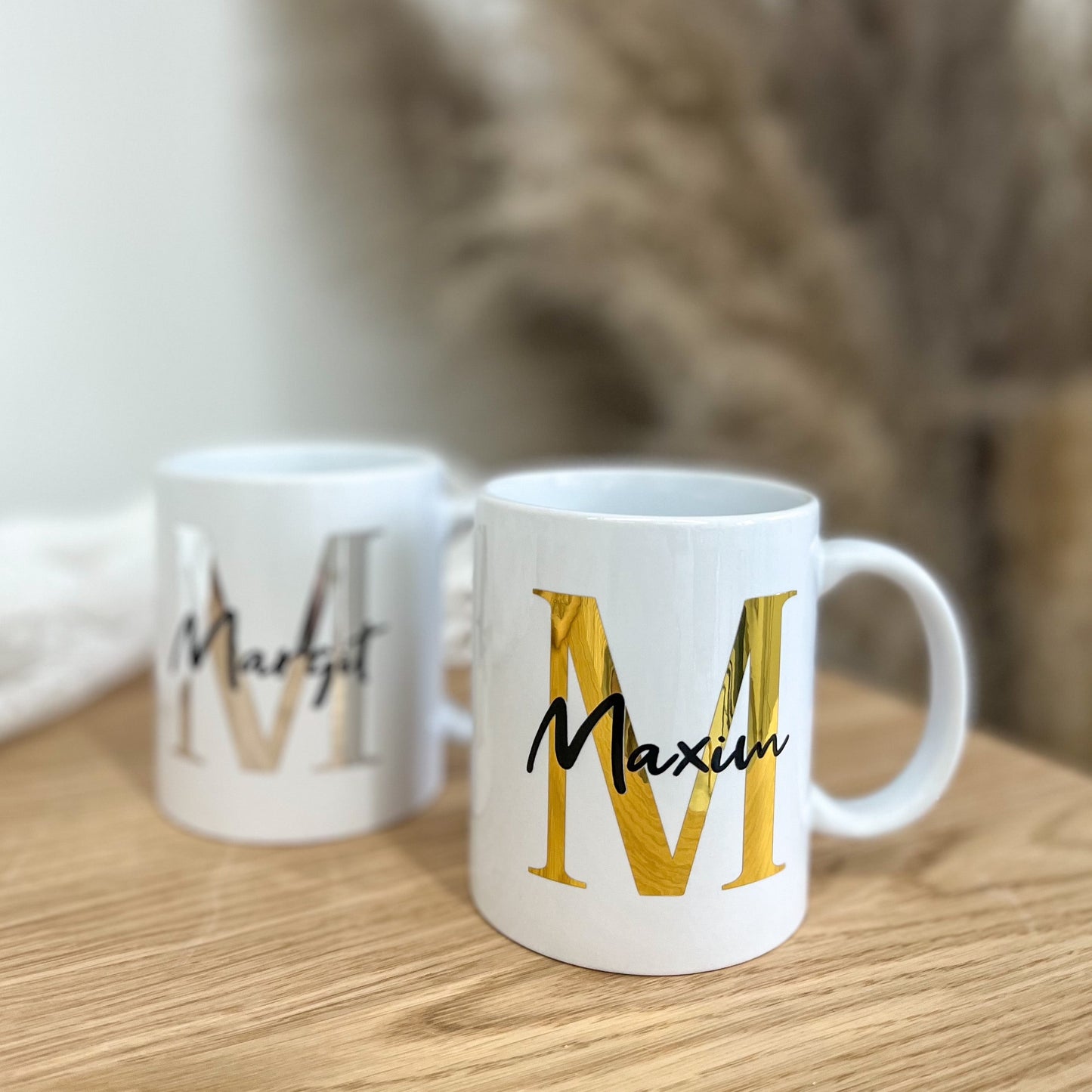 Keramiktasse mit Initial + Name (personalisiert)