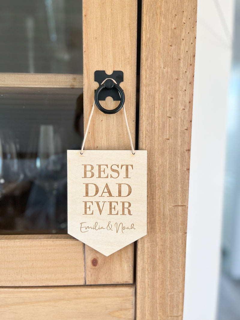 Wimpel aus Holz "Best Dad Ever"