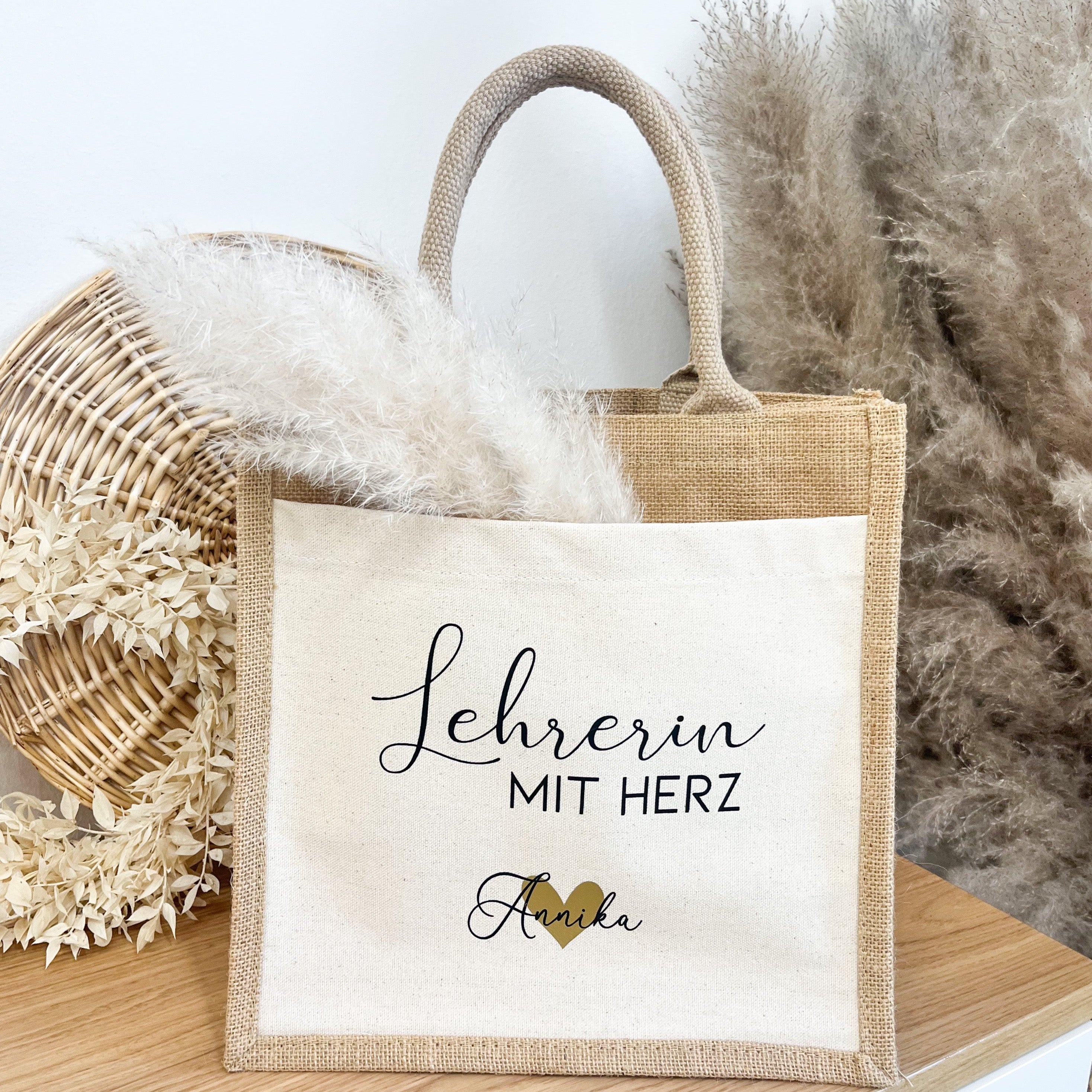 Jute Tasche "Lehrerin mit Herz"