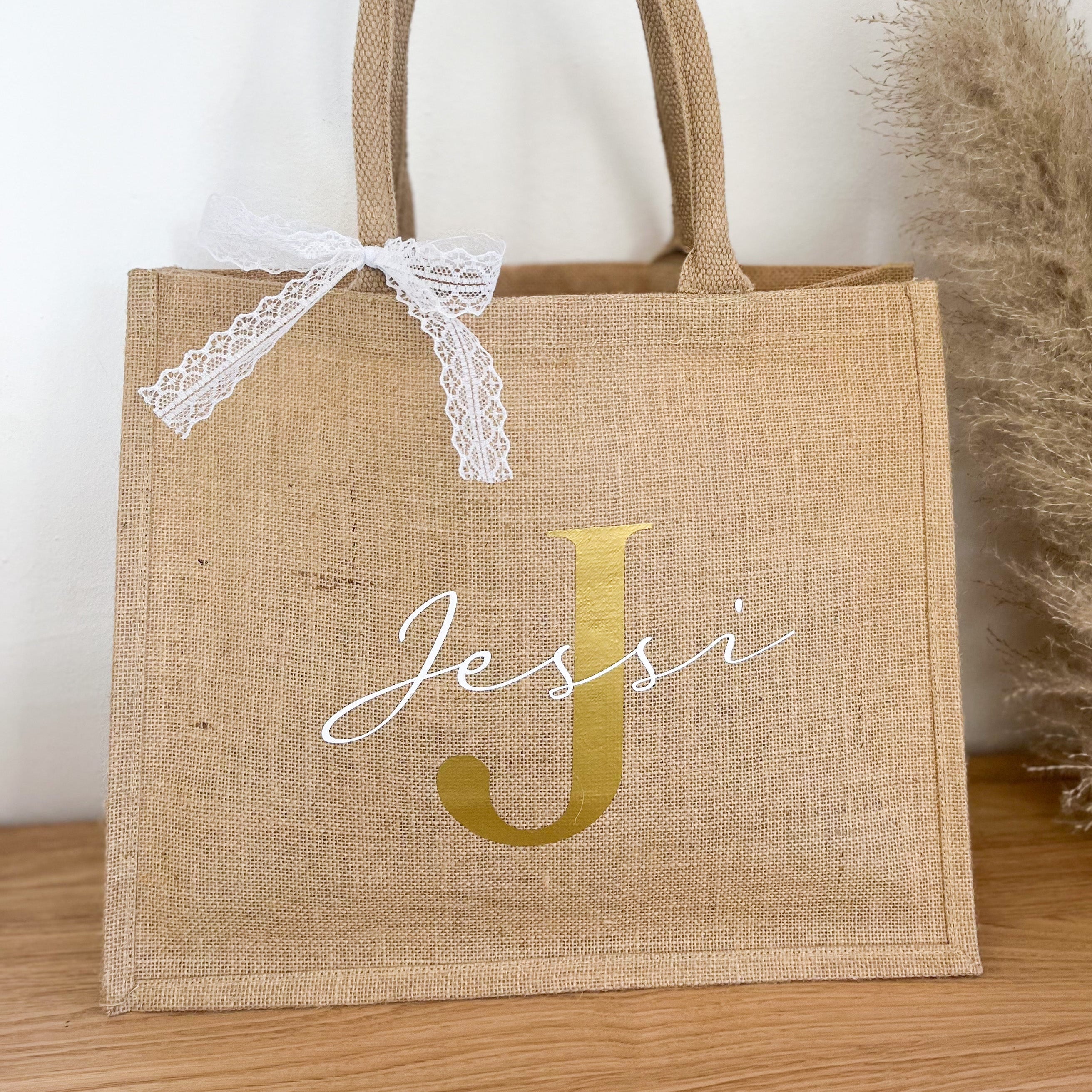 Jute Tasche · Initial Gold