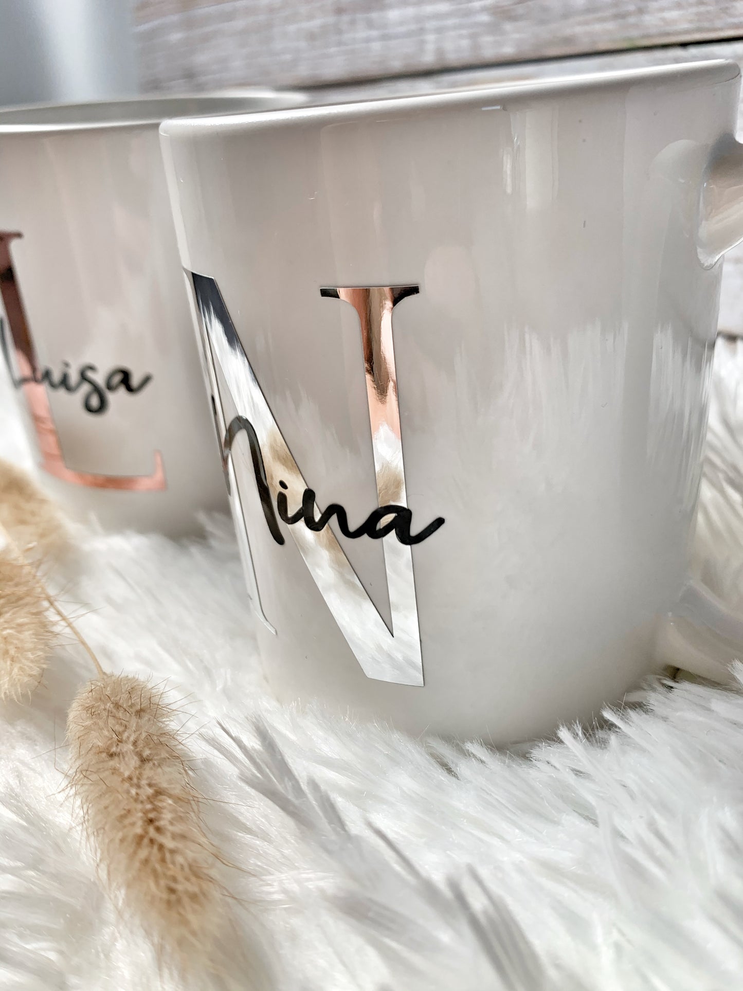 Keramiktasse mit Initial + Name (personalisiert)