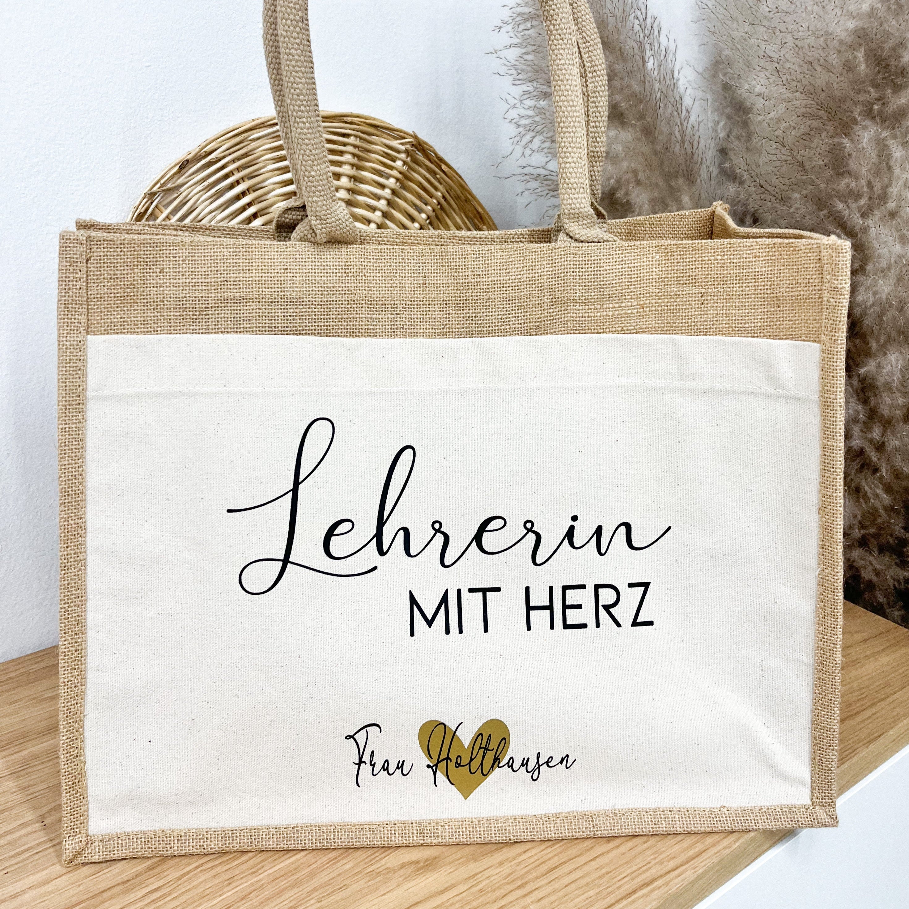 Jute Tasche "Lehrerin mit Herz"