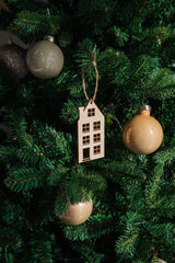 Weihnachtsanhänger Amsterdam-Häuser aus Holz 3er Set