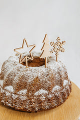 Weihnachtliche Cake Topper aus Holz 3er Set