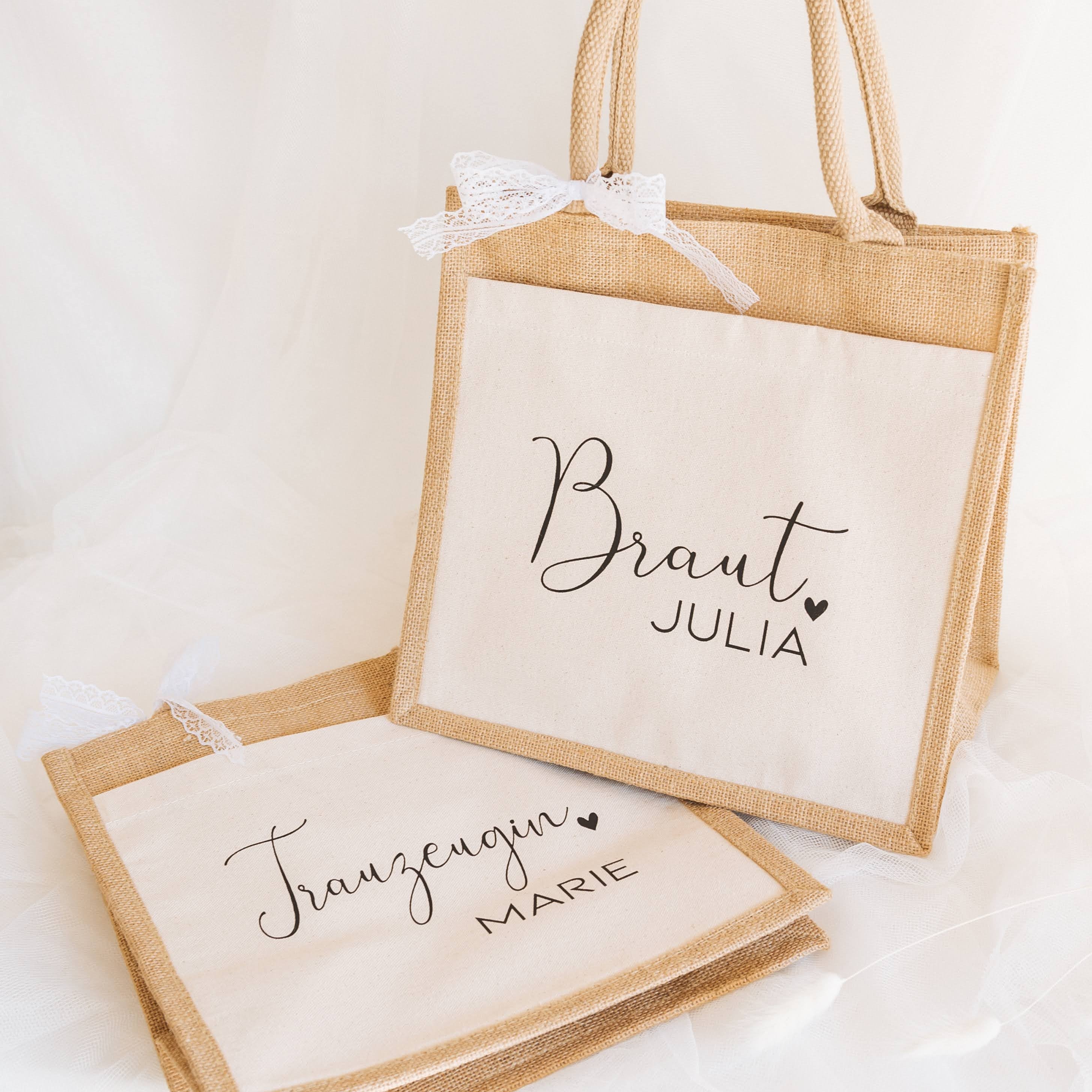 Personalisierte Jutetasche Braut | Hochzeit