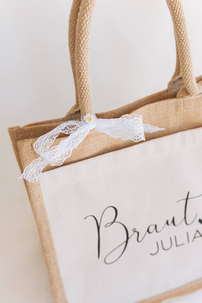 Personalisierte Jutetasche Braut | Hochzeit