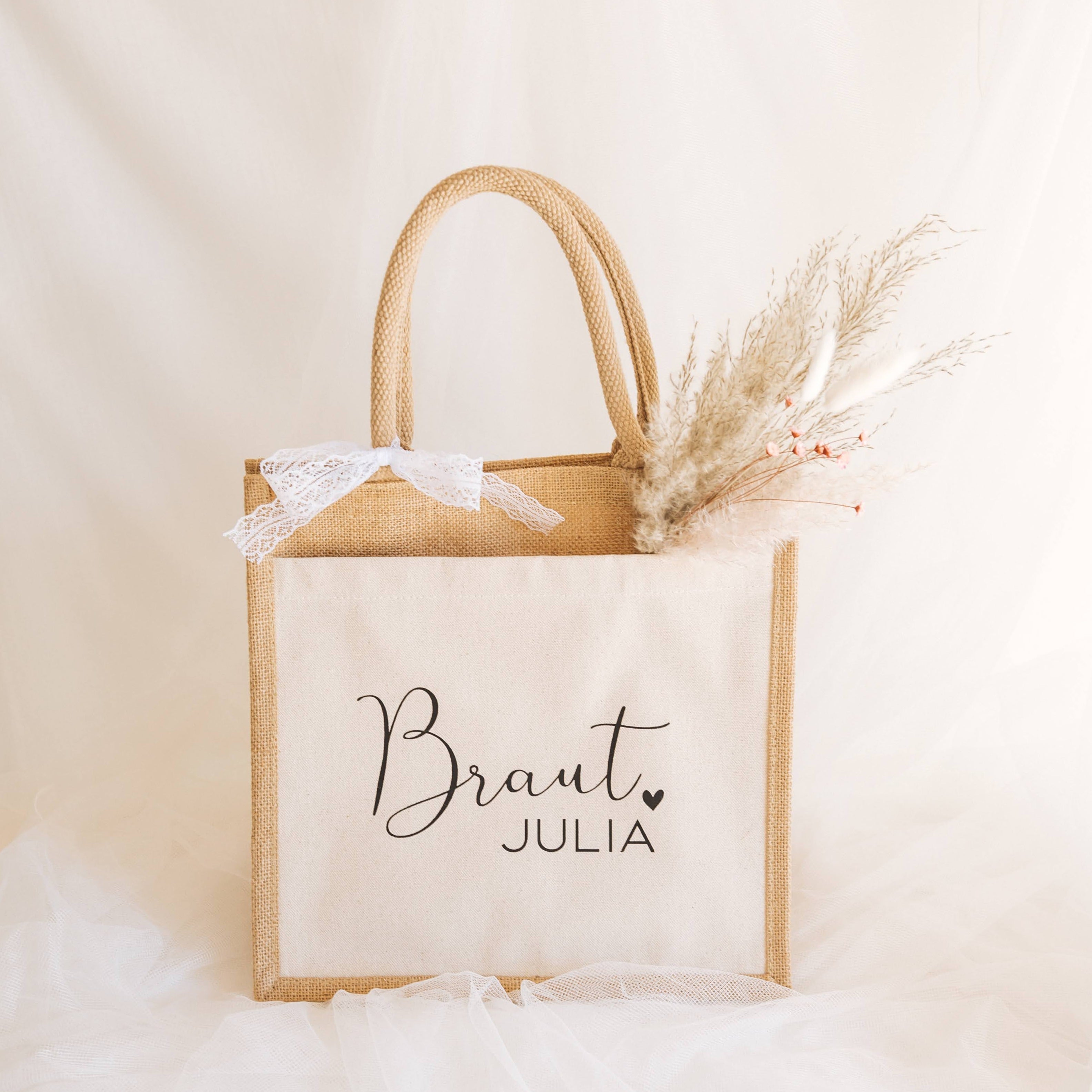 Personalisierte Jutetasche Braut | Hochzeit