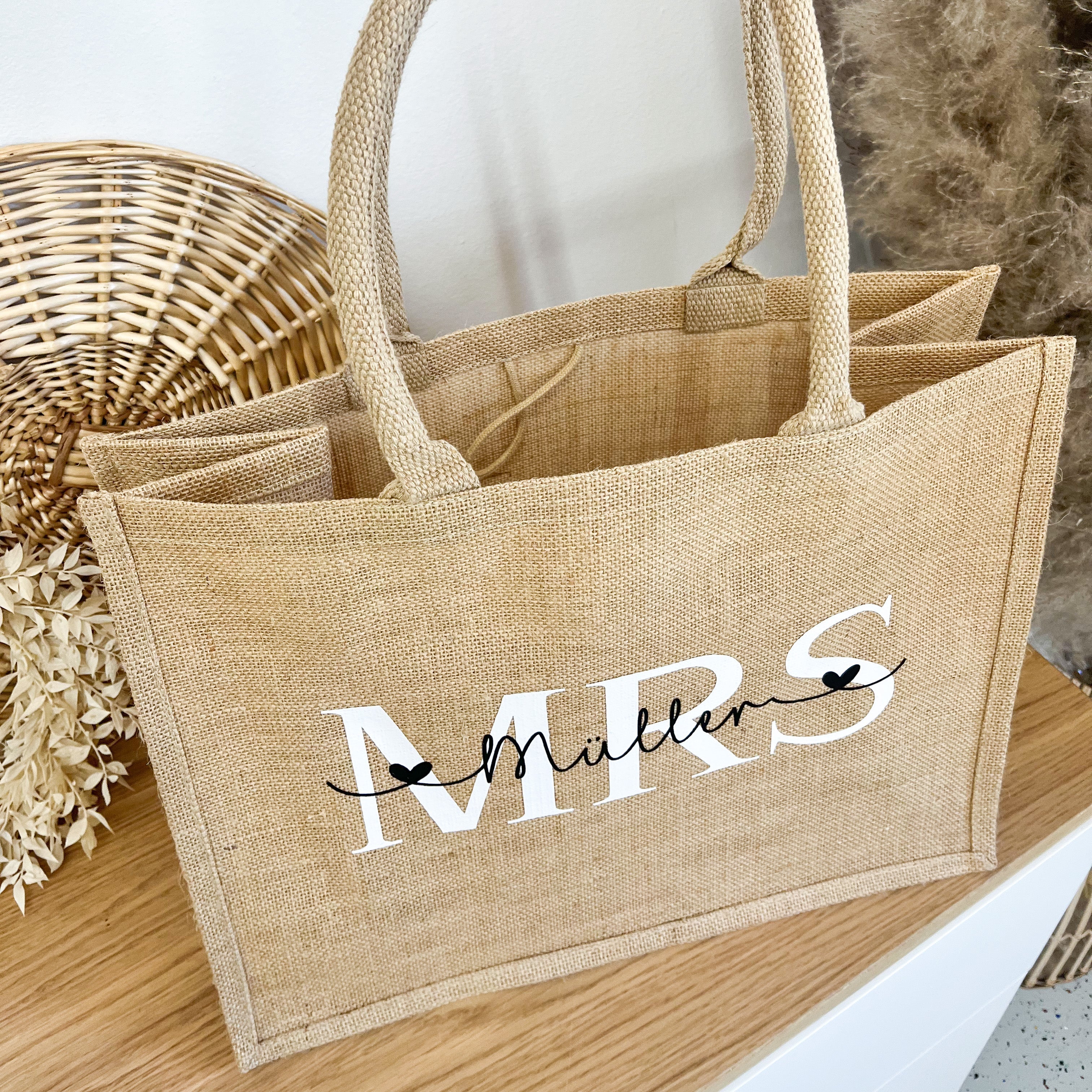 Personalisierte Jutetasche Mrs.