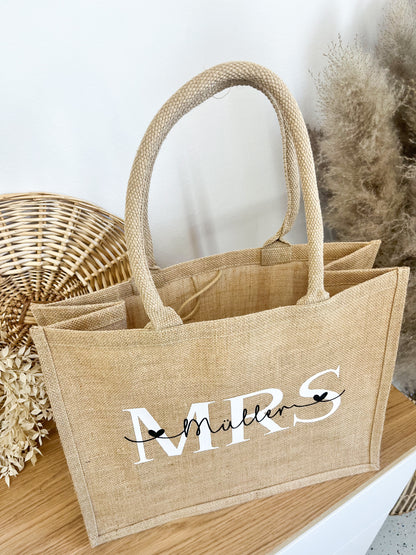 Personalisierte Jutetasche Mrs.