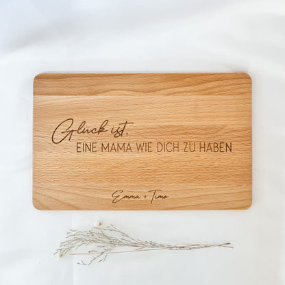 Frühstücksbrett Glück ist eine Mama