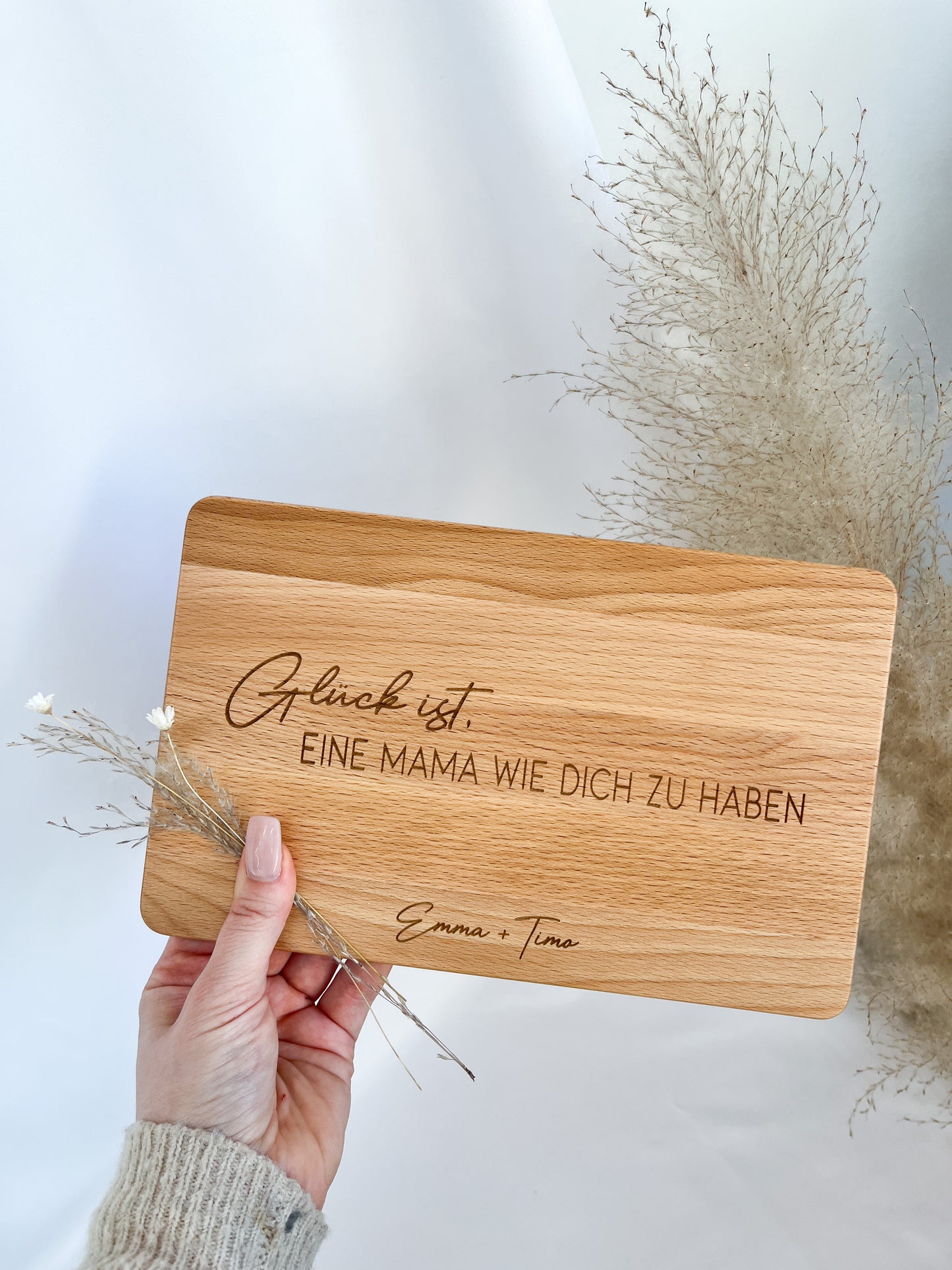 Frühstücksbrett Glück ist eine Mama