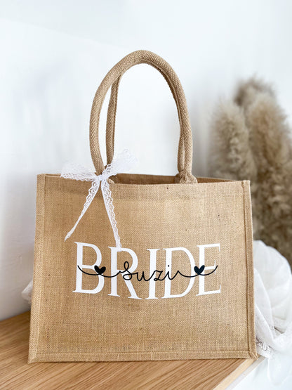 Personalisierte Jutetasche "Bride"