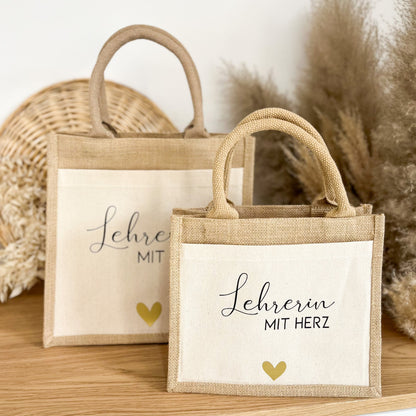 Jute Tasche "Lehrerin mit Herz"