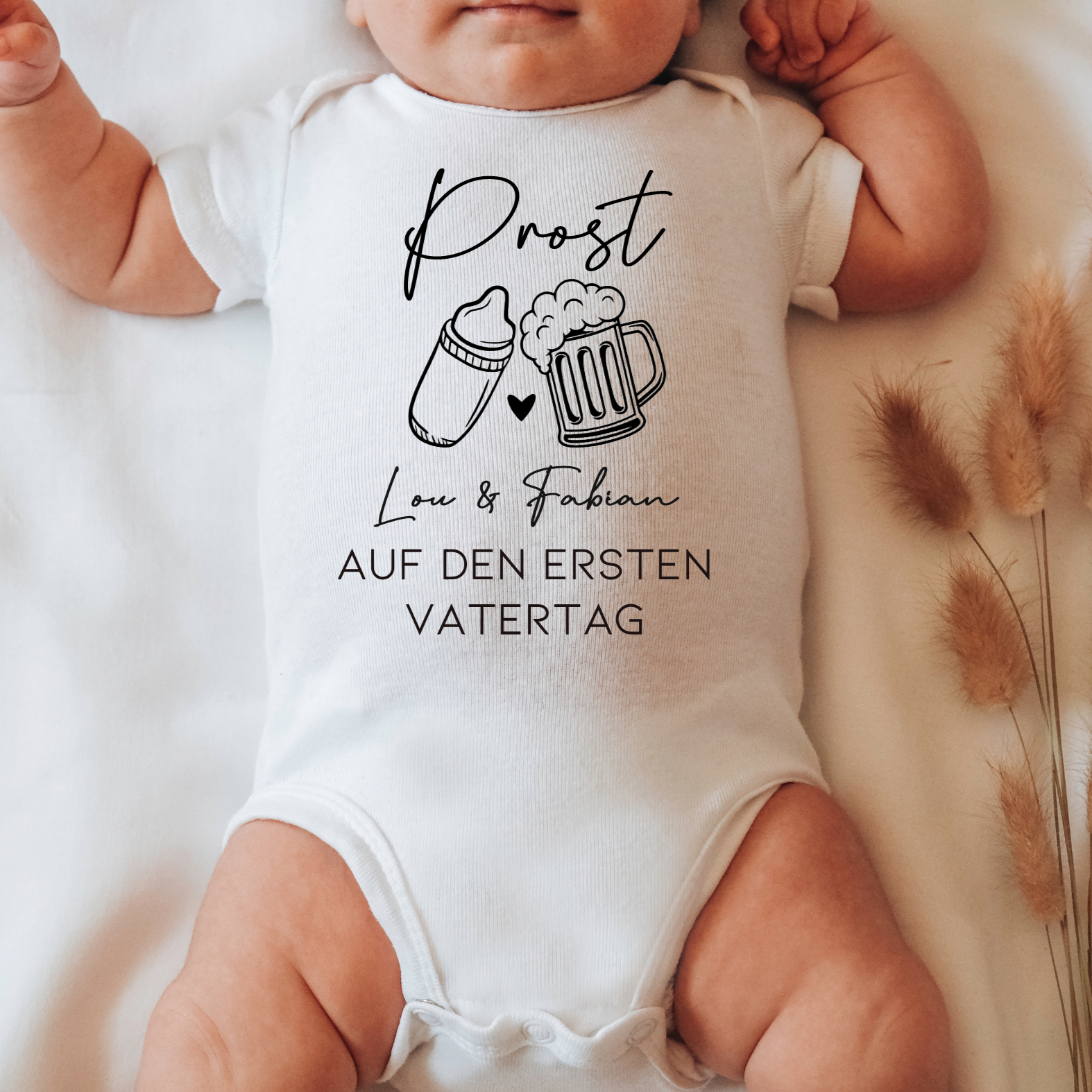 Erster Vatertag Baby Body und T-shirt Set