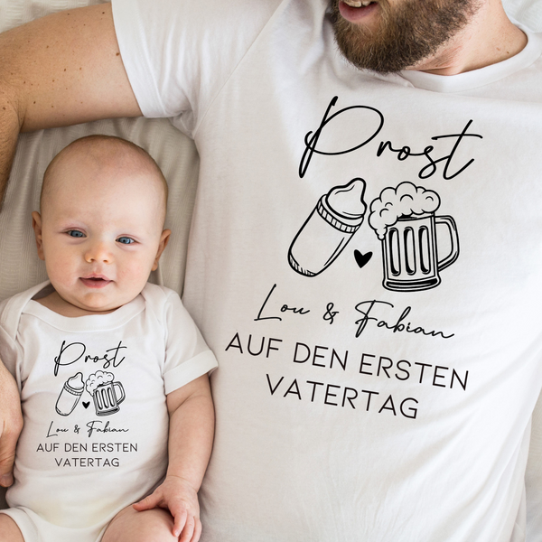 Erster Vatertag Baby Body und T-shirt Set